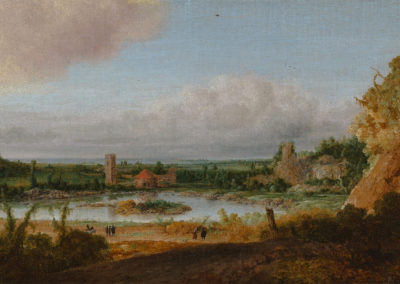Landschap met toren en rond gebouw (ca 1625), olieverf op doek, collectie Museum Boijmans van Beuningen